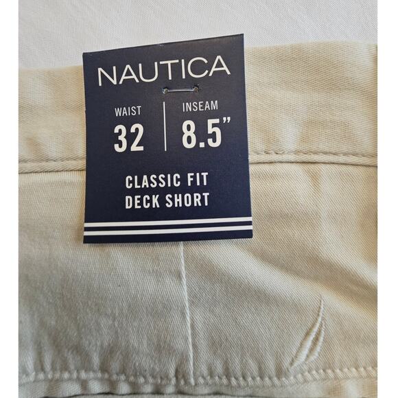 NWT *NAUTICA* Men's Chino Light Khaki Zip Fly 8.5" Classic Fit Deck Shorts 32 - Picture 7 of 9